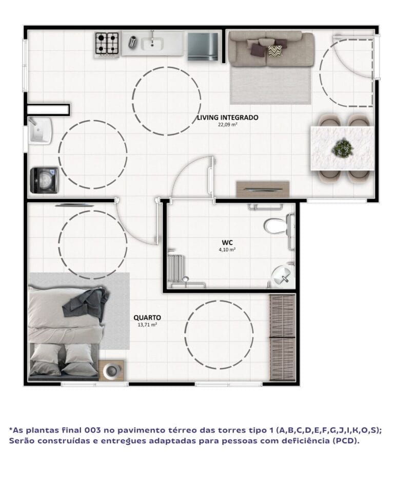 Apartamento adaptado